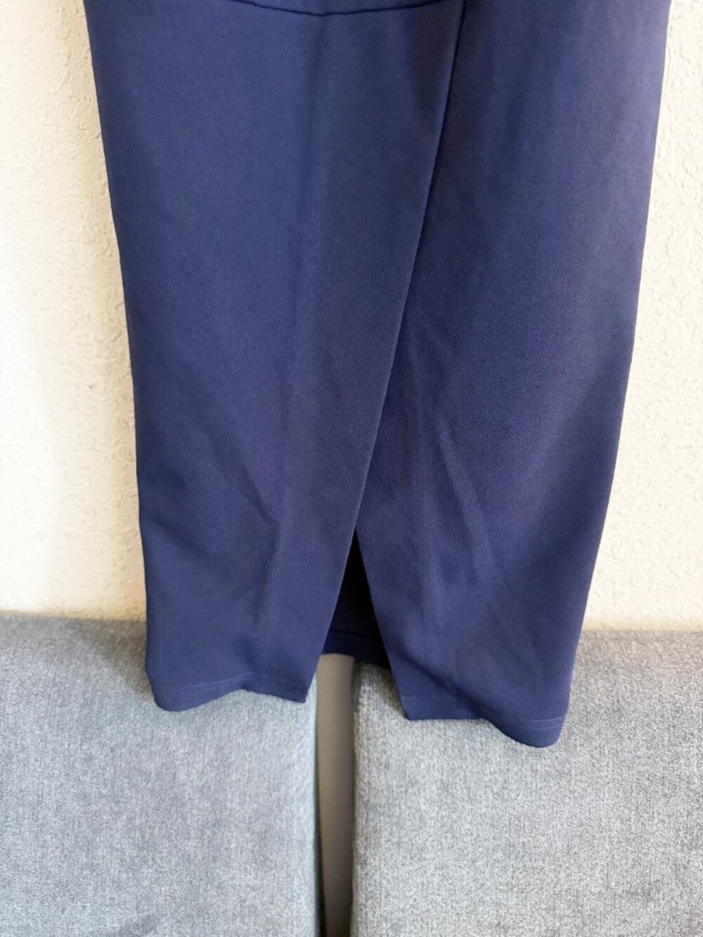 L’Academie Navy Blue Collared Long Sleeve Drop Waist Midi Dress Size S NWT - Picture 6 of 6
